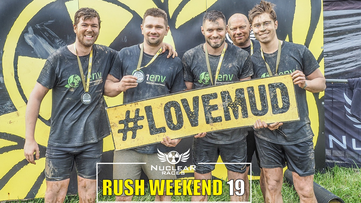 1env Nuclear Mud Race team photo The 1env team from left to right: Ollie, Jakub, James, Darran and Nik.